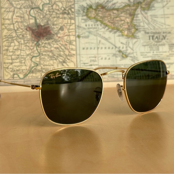 Ray-Ban RB3857 Frank 51-20 Gold and G-15 Green - Picture 2 of 16
